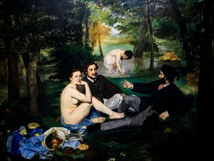 Lunsj på gresset også Bading deretter Den firkantede delen av Édouard Manet