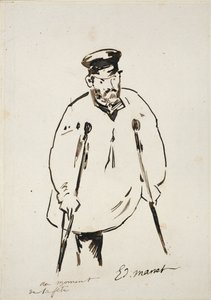 Mann på krykker, ca 1850-1880 av Édouard Manet