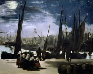 Måneskinn på Boulogne havn, 1868 av Édouard Manet