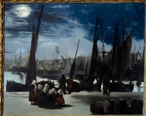 Måneskinn på havnen i Boulogne Maleri av Edouard Manet (1832-1883) 1869 Søn. 0,82x1,01 m Paris, musee d