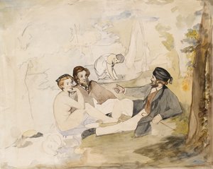 Piknik i en skogslunsj på gresset, 1862-1863. av Édouard Manet
