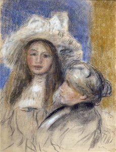 Portrett av Berthe Morisot (1841-1895) og hans datter (Julie Manet av Édouard Manet