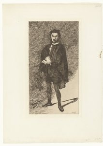 Portrett av skuespilleren Philibert Rouvière i rollen som Hamlet Rouvière som Hamlet Den tragiske skuespilleren av Édouard Manet
