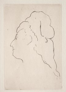 Profilen til Eva Gonzales vendt mot venstre, ca. 1869. av Édouard Manet