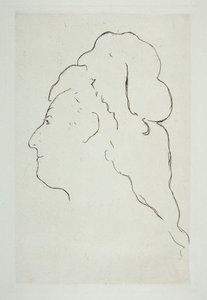 Profilen til Eva Gonzales vendt mot venstre, ca. 1870. av Édouard Manet