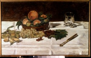 Stilleben, frukt på et bord Maleri av Edouard Manet (1832-1883) 1864 Søn. 0,45x0,73 m Paris, musee d'Orsay. av Édouard Manet