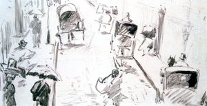 Gatescene, c1850-c1883 av Édouard Manet