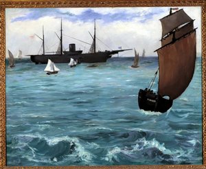 Det amerikanske skipet Kearsarge har Boulogne sur mer maleri av Edouard Manet (1832-1883) 1864. Privat samling av Édouard Manet