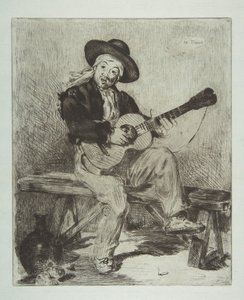 Den spanske sangeren Le Guitarrero, 1861-62. av Édouard Manet