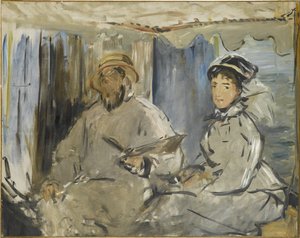 Maleren Monet i hans atelier, 1874 av Édouard Manet