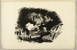 Under lampen ("Once upon a midnight dreary..."), fra The Raven (Le Corbeau) av Édouard Manet