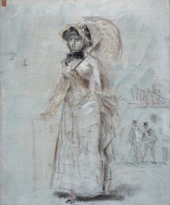 Kvinne som går med en åpen paraply, 1880 av Édouard Manet