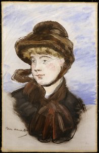 Ung jente i en brun hatt, 1882 av Édouard Manet