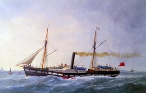 John Bulls dampbåt. Maleri av Edouard Adam (1847-1929) Paris fra 1800-tallet, Musee de la Marine