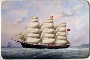 Seilbåten William Lawrence Watercolor av Edouard Adam (1847-1929) 1881 Paris, Musee de la Marine
