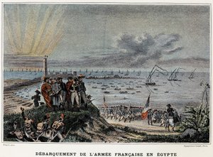 Landing av den franske hæren i Egypt - i "" Victoires et Conquêtes des Armees Francaises"", Paris, n.d.