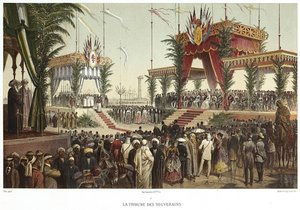 Suez-kanalen. The Tribune of the Sovereigns, 1869. av Edouard Riou