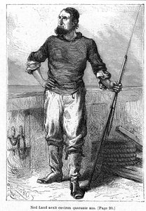 Illustrasjon for '20 000 ligaer under havet' skrevet av Jules Verne av Edouard Riou