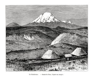Mount Chimborazo, Ecuador, 1800-tallet av Edouard Riou