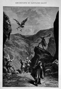 Å, se... den... den... den... Robert! i «The Children of Captain Grant» av Jules Verne av Edouard Riou