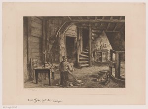 Loftsinteriør av Edouard Tyck (signed by artist)