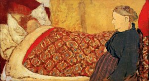 Vuggesangen: Marie Roussel i sengen av Edouard Vuillard