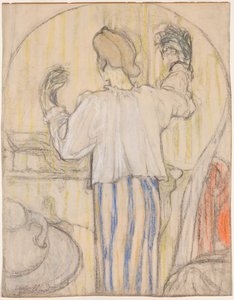 Foran speilet (foran) av Edouard Vuillard