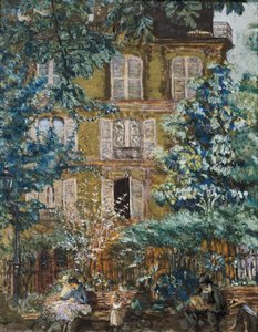 Fasade på huset på torget (olje på lerret) av Edouard Vuillard
