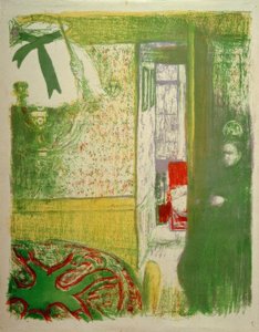 Interiør med hengende lampe av Edouard Vuillard