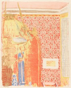 Interiør med rosa tapet III Interieur aux tentures roses III, ca. 1896 utgitt 1899. av Edouard Vuillard