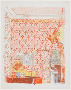 Interiør med rosa oppheng I av Edouard Vuillard