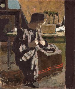La Couture, ca. 1893 (olje på papir lagt ned om bord) av Edouard Vuillard