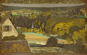 Landskap: Vindu med utsikt over skogen av Edouard Vuillard