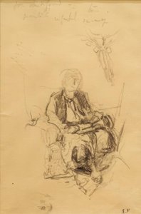 Madame Bénard satt med et arbeidsrom trukket fra skjerfet av Edouard Vuillard
