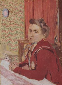 Madame Roussel i rødbrun badekåpe; Madame Roussel i en rødbrun badekåpe, 1901 av Edouard Vuillard