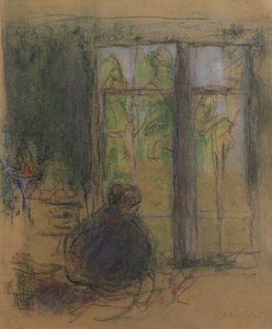 Madame Vuillard ved vinduet, 1915 av Edouard Vuillard
