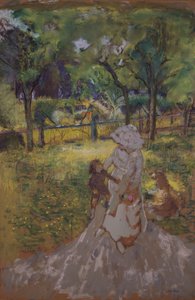 Mor og barn i morgenhagen i frukthagen, 1909-1911. av Edouard Vuillard