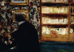 Monsieur Natanson i biblioteket av Edouard Vuillard