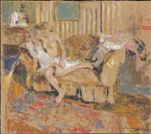 Naken i den stripete salongen, ca. 1905. av Edouard Vuillard