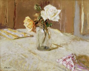 Roser i glassvase av Edouard Vuillard