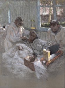 Kardiologen Henri Vaquez (1860-1936) og hans assistent, doktor Parvu, ved la Pitie, ca. 1918-21 (pastell på papir) av Edouard Vuillard