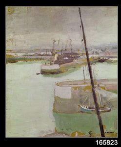 Havnen i Honfleur, 1919 av Edouard Vuillard