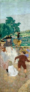 De offentlige hagene: Sykepleierne (til venstre) (detalj av triptyken) av Edouard Vuillard