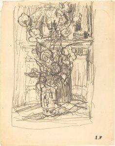 Vase med blomster av Edouard Vuillard