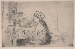 Kvinne med en bukett, ca. 1924 (radering) av Edouard Vuillard