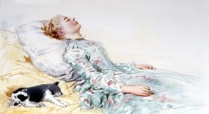 Tornerose. Fortelling av Charles Perrault. Illustrasjon av Edouard de Beaumont av Edouard de (after) Beaumont