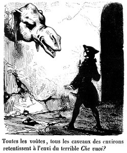 Illustrasjon til romanen "The Devil in Love" av Jacques Cazotte