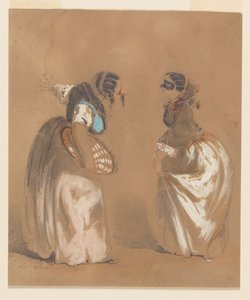 To maskerte damer bukker