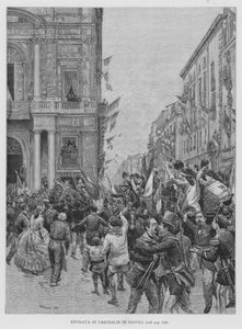 Garibaldis inntreden i Napoli (gravering)
