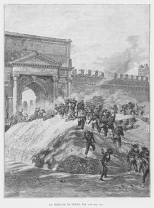 Breccia av Porta Pia (gravering) av Edouardo Matania